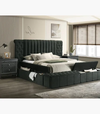 Danbury Charcoal Black Bed with Storage at Urban Decor.