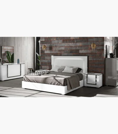 Antonella White Lacquer Bedroom Set - ANNHB-GY