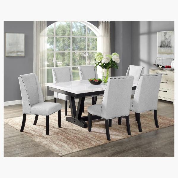 Vance Rectangular Dining Set in Dove Gray!