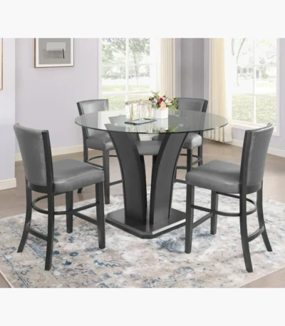 Crown Mark Camelia Counter Height Dining Set - Grey