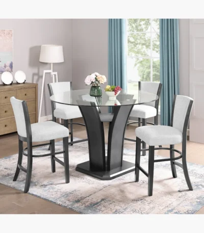 Crown Mark Camelia Counter Height Dining Set - White