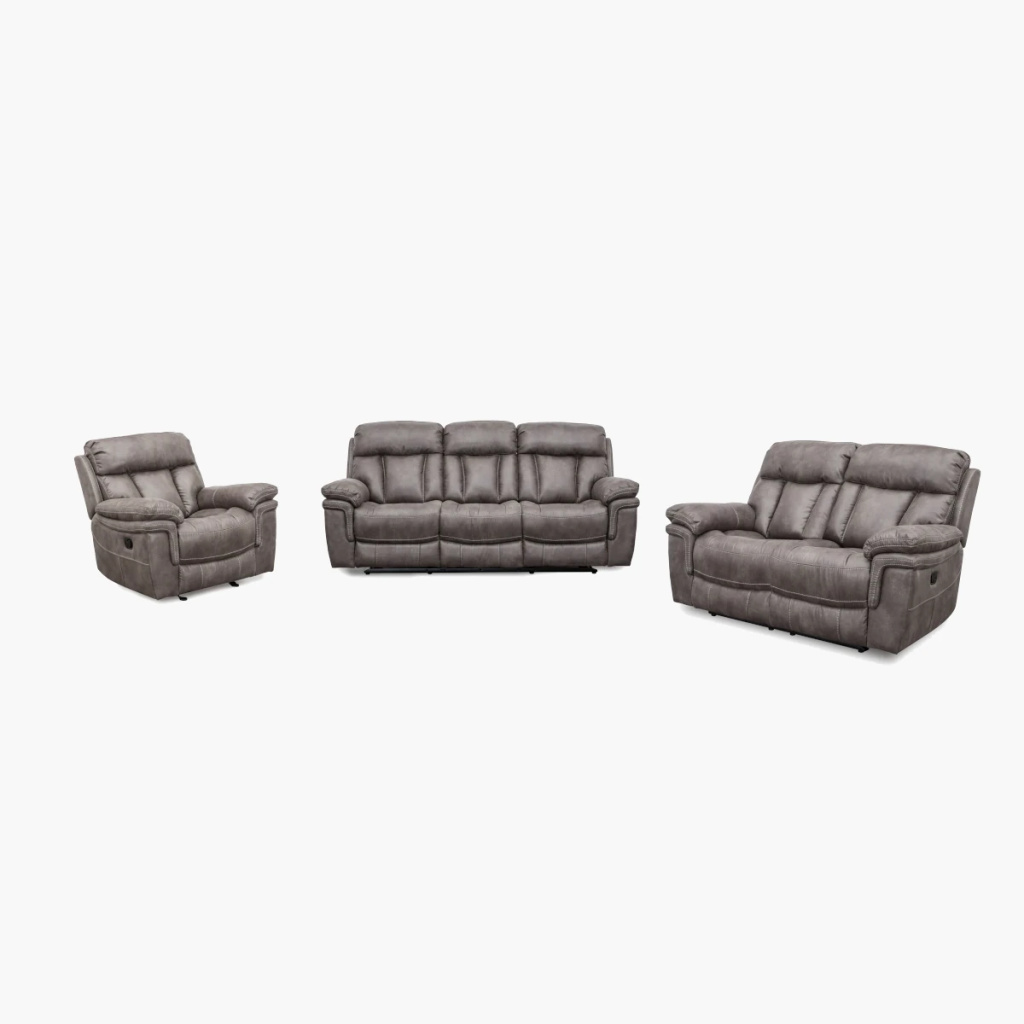 Cayman Power Reclining Gunmetal Sofa Set