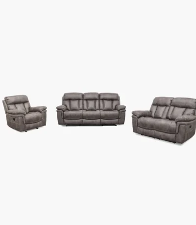 Cayman Power Reclining Gunmetal Sofa Set