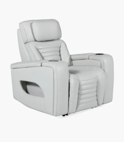 Cosmo Fog Power Leather Recliner