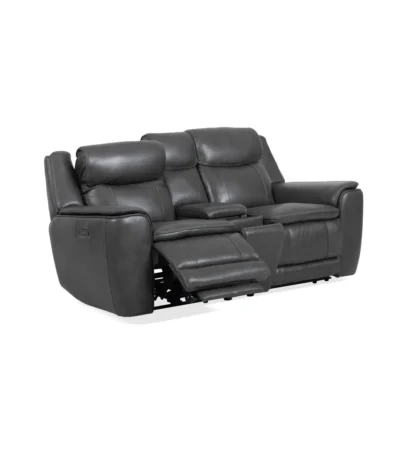 Softee Charcoal Zero Gravity Power Reclining Loveseat