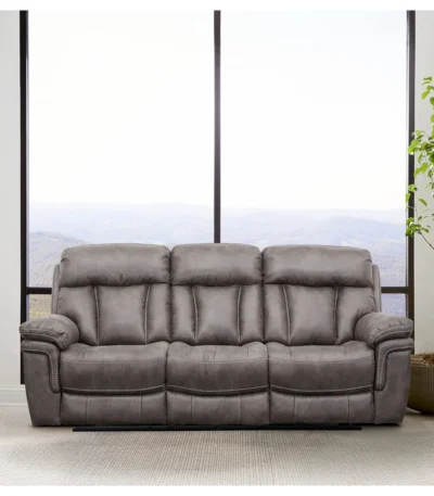 Cayman Gunmetal 3-Seater Power Recliner Sofa