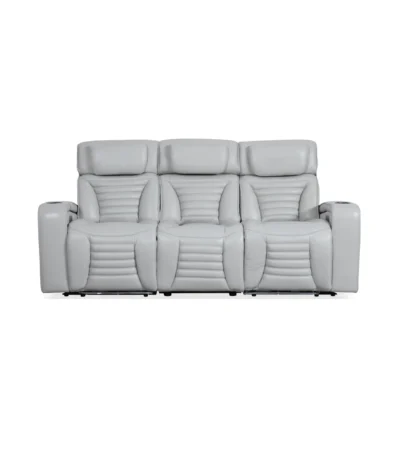 Cosmo Fog 3-Seater Power Reclining Leather Sofa