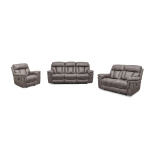 Cayman Gunmetal 3-Seater Power Recliner Sofa