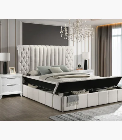 Danbury White Bed with Storage at Urban Decor.