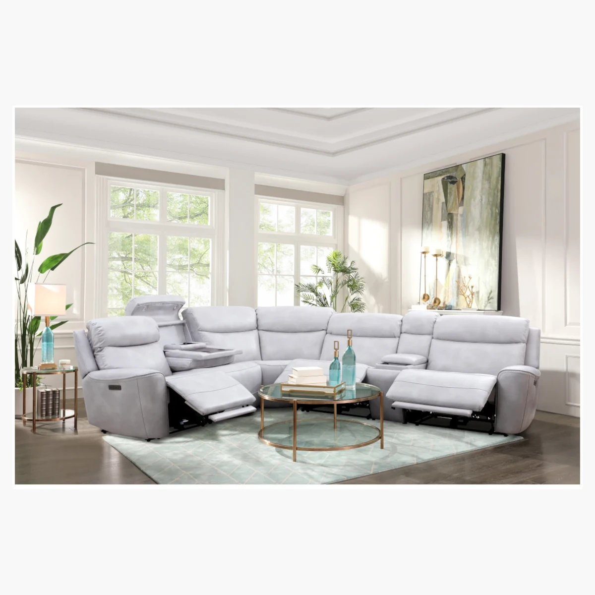 Bolero Fog Power Sectional at Urban Decor