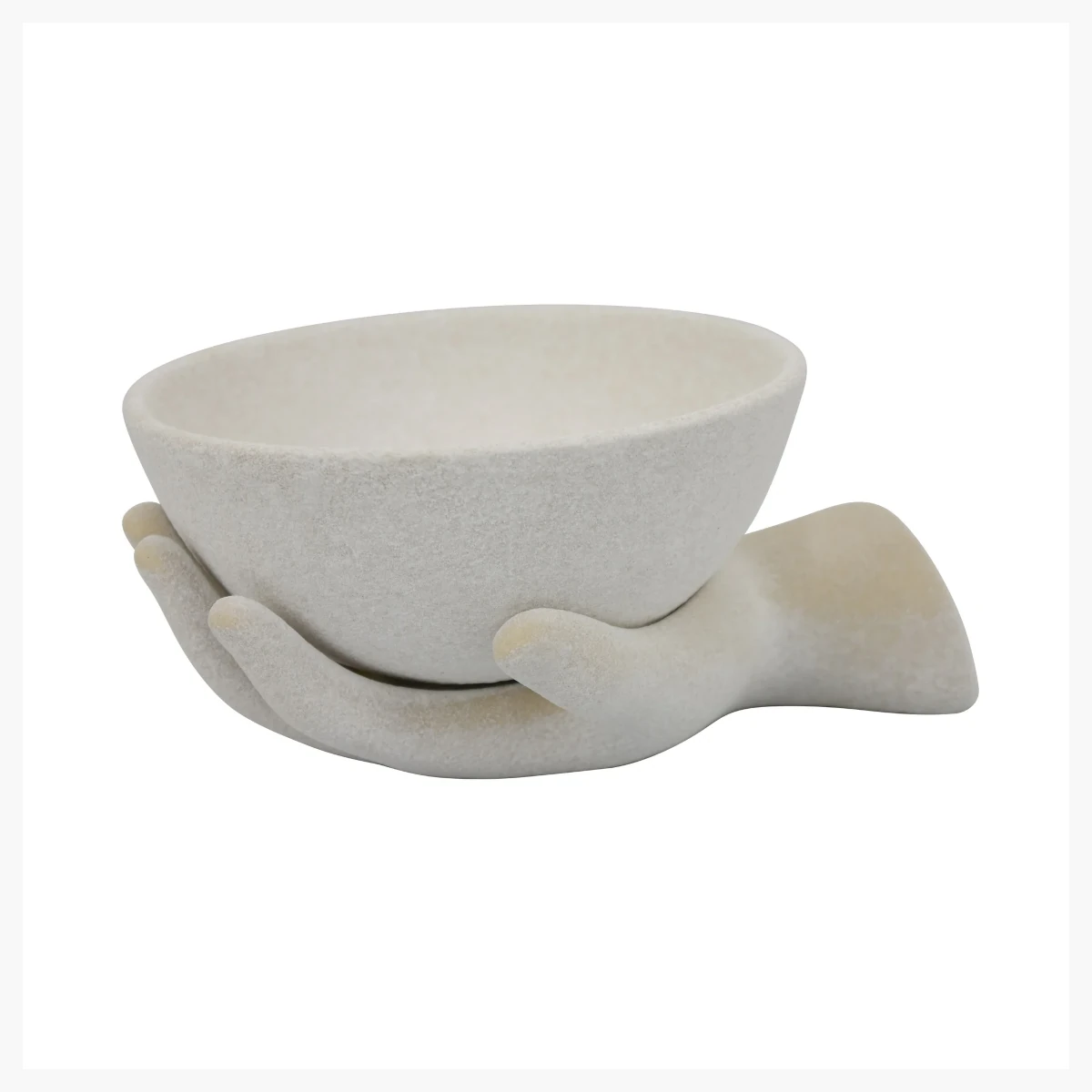 CERAMIC HAND W/BOWL - WHITE - 22005