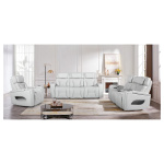 Cosmo Fog 3-Seater Power Reclining Leather Sofa