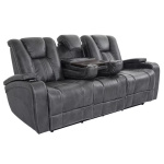 Cowboy Granite Fabric 2-Piece Power Recliner Sofa Set.