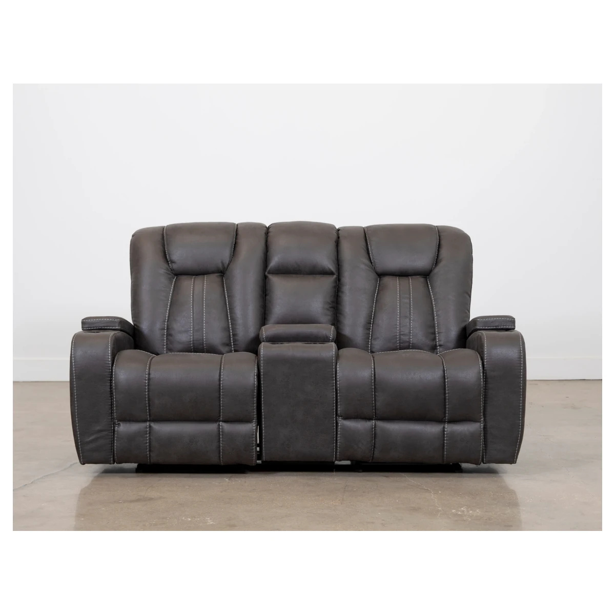 Cowboy Granite Fabric 2-Piece Power Recliner Sofa Set.