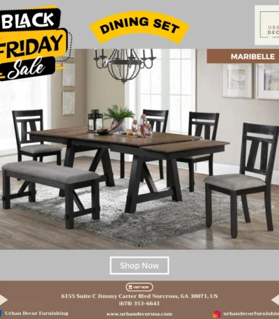 Maribelle Dining Set - Wheat Charcoal at Urban Decor