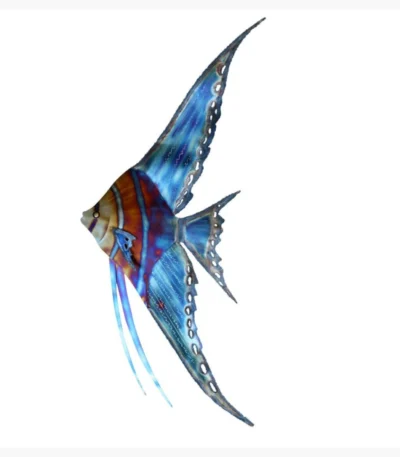 Angelfish Face Left (raku style/ indoor only) - MM178L