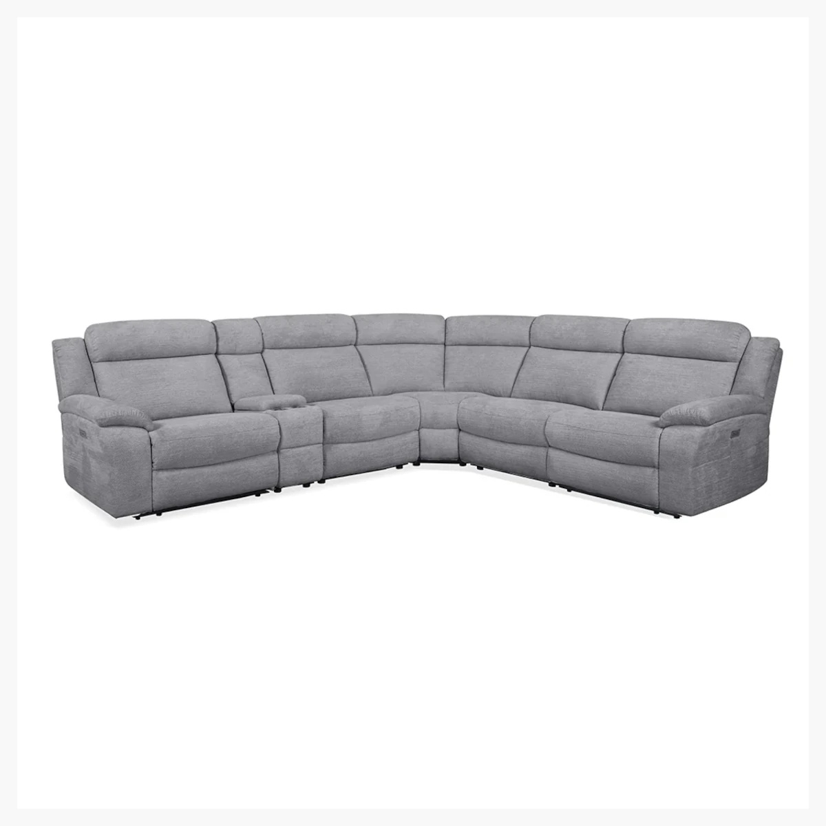 Lucie Dove Fabric Power Sectional at Urban Decor.