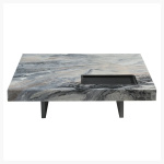 Square Marble Coffee Table with Sunken Small Desktop 39" at Urban Decor - Luxury Living.