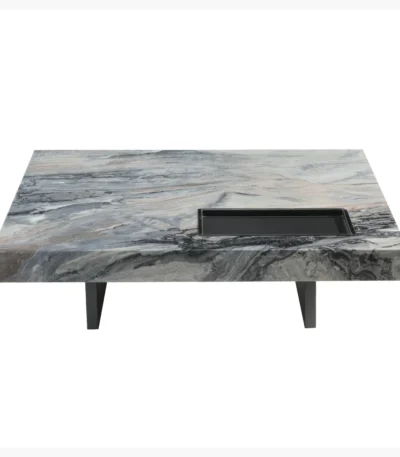 Square Marble Coffee Table with Sunken Small Desktop 39" at Urban Decor - Luxury Living.