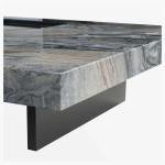 Square Marble Coffee Table with Sunken Small Desktop 39" at Urban Decor - Luxury Living.