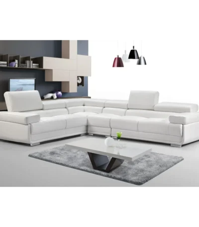 2119 leather sectional white