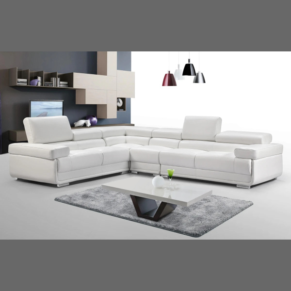 2119 leather sectional white