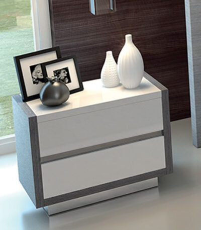 Mangano Bedroom Set - Italian Modern White Grey Queen/King Complete
