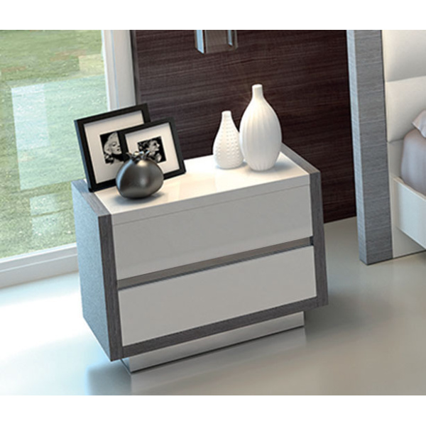 Mangano Bedroom Set - Italian Modern White Grey Queen/King Complete