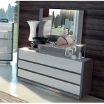 Mangano Bedroom Set - Italian Modern White Grey Queen/King Complete