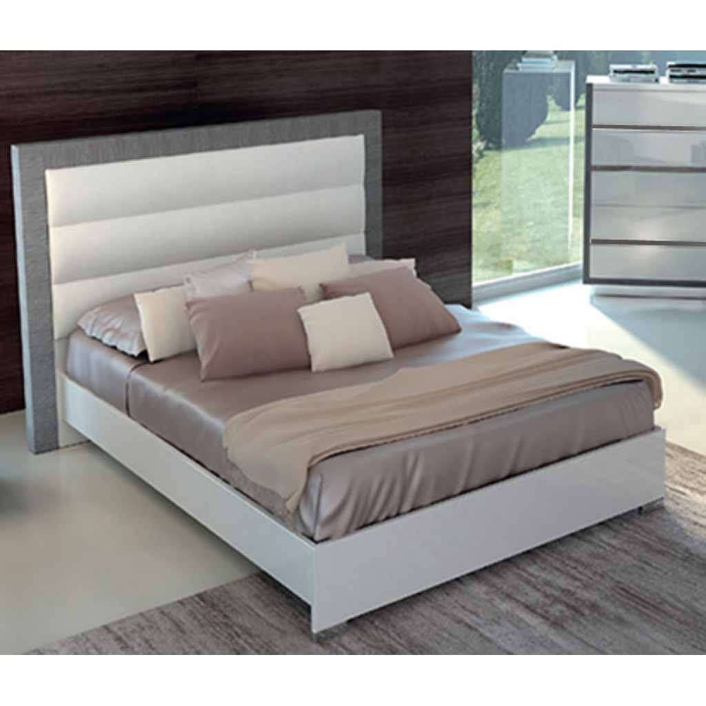 Mangano Bedroom Set - Italian Modern White Grey Queen/King Complete