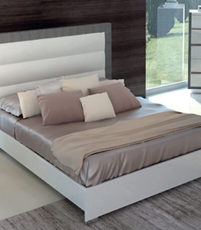 Mangano Bedroom Set - Italian Modern White Grey Queen/King Complete