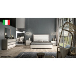 Mangano Bedroom Set - Italian Modern White Grey Queen/King Complete