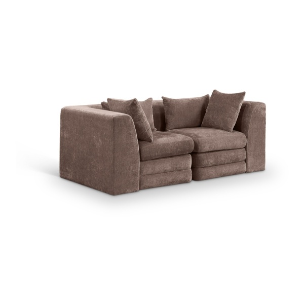 Stellar 76" Chenille Fabric Upholstered 2pc. Modular Loveseat