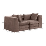 Stellar 76" Chenille Fabric Upholstered 2pc. Modular Loveseat