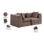 Stellar 76" Chenille Fabric Upholstered 2pc. Modular Loveseat