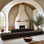 Ames 170" Boucle Fabric Upholstered 5pc. Modular Sofa